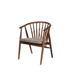 Hanah Home Albero48 Silla de Madera de Haya, Nogal y Beige, 55x77x47 cm